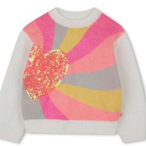 Billieblush Multicolor Heart Sweater. Size 12.